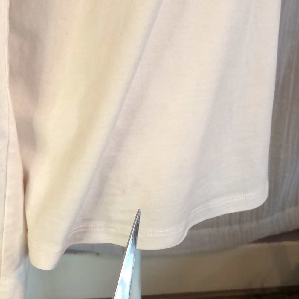 ANN TAYLOR & LOFT mauve cream striped NWT & cream w/beads neck lot 2 casual tops - Picture 9 of 15